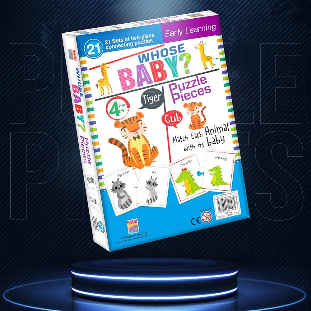 Hello Friend Whose Baby Jigsaw Puzzle? Connecting 2-Piece  for Kids, Childrens and Toddlers – Early Learning Educational