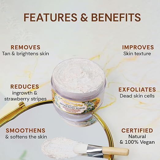Vedic Valley Vegan Detan Jasmine Scrub with Organic Actives - 250 gms