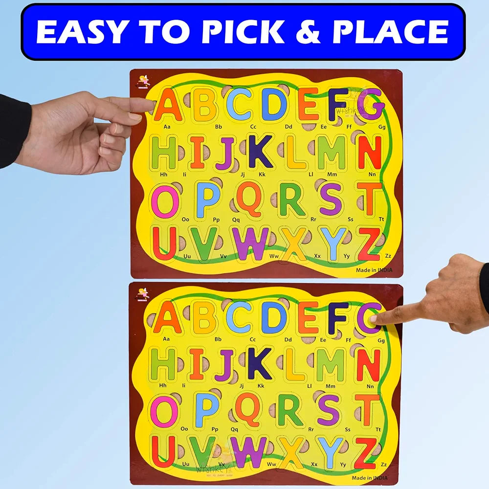 Wishkey Wooden Educational Colorful Fruits,Animal,Number,Geomatric Shape,Vehicle,Alphabet Set of 6 Board Puzzle