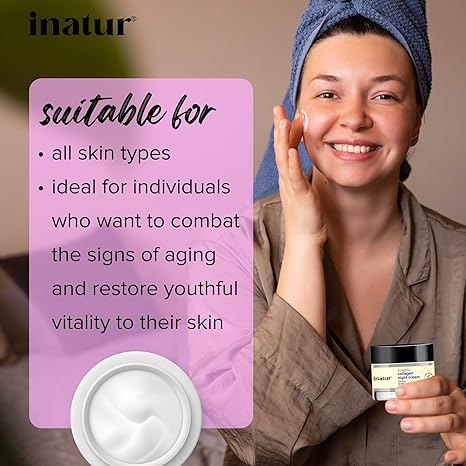 Inatur Collagen Night Cream for Dry Skin Night Cream - 50 gms