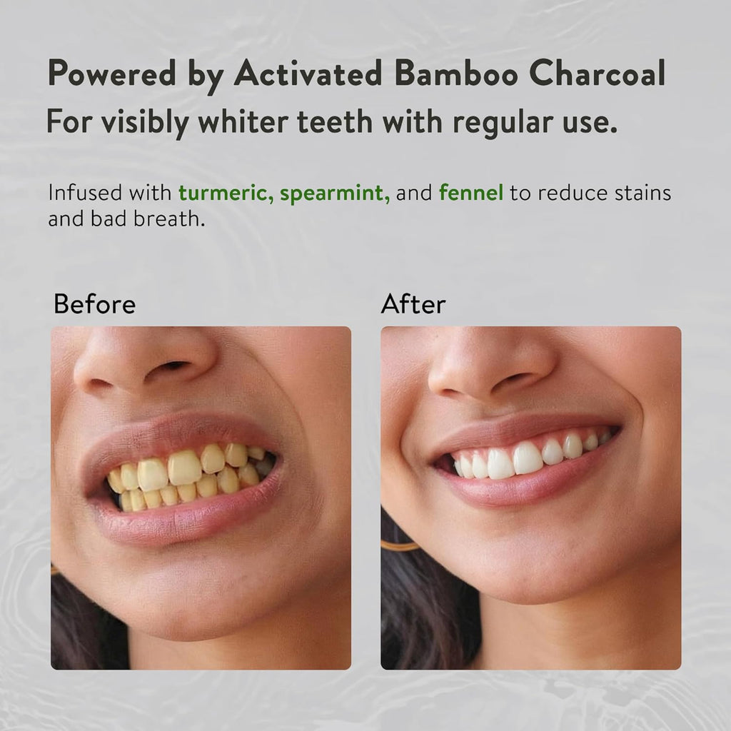 Ayouthveda Ayurvedic Charcoal White Toothpaste | Activated Bamboo Charcoal & Turmeric | Advanced Deep Cleaning | Natural Whitening | Anti-Bacterial Gum Protection & Fresh Breath | 100g (Pack of 1)