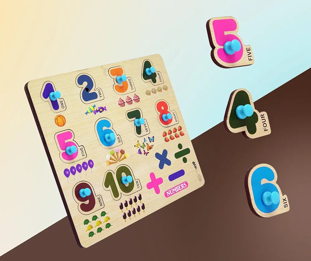Lefan Wooden Learning Educational Board for Kids, Puzzle Toys for 2 Years Old Boys & Girls
