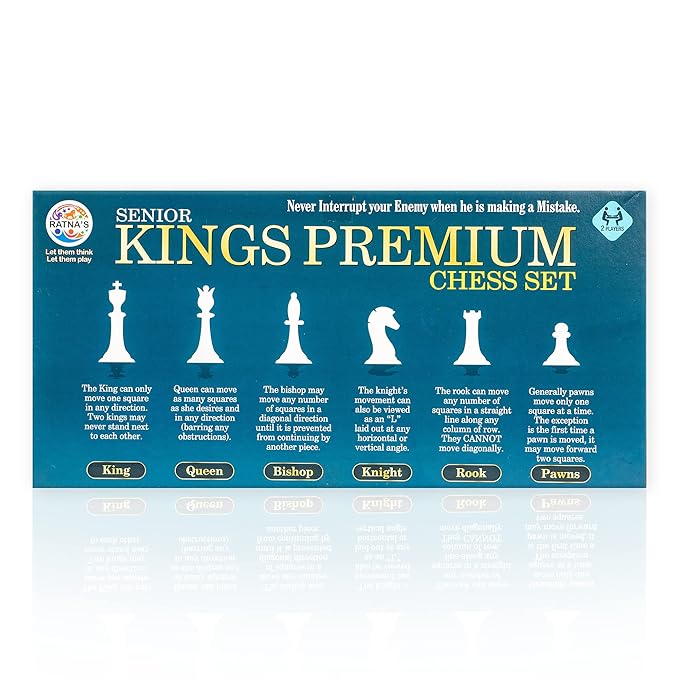 Ratna's Strategy Game Kings Premium Chess Set for Kids With Logical and Strong Mind | Big, Multicolour