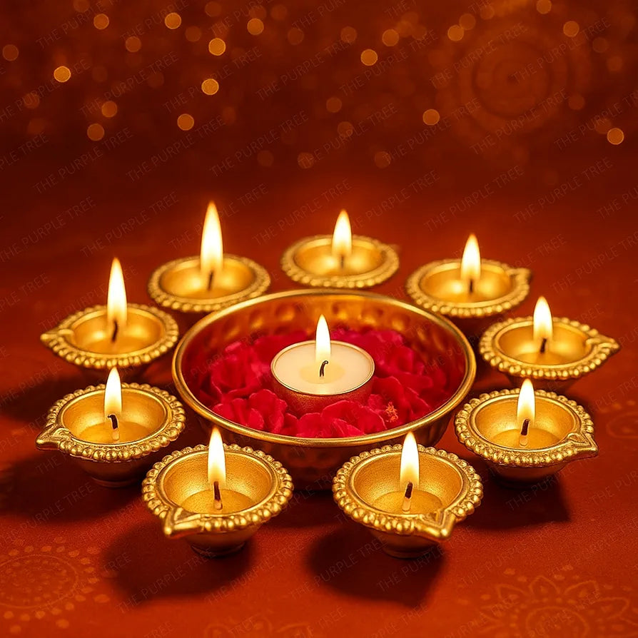 The Purple Tree Diya Urli Bowl for Water Flowers & Candles