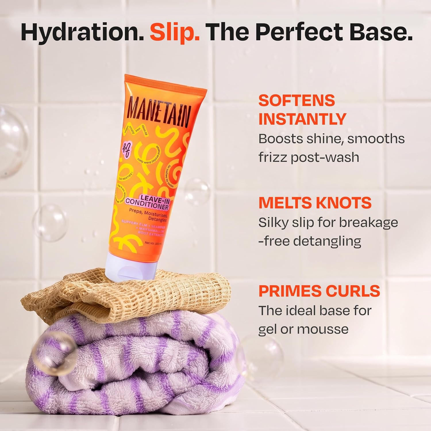 Manetain Leave In Conditioner 100ml for Curly Hair Women | Lightweight Curl Leave In Conditioner for Frizzy Hair | Moisturising, Detangling & Shine Enhancing | Silicone Free, Vegan Formula