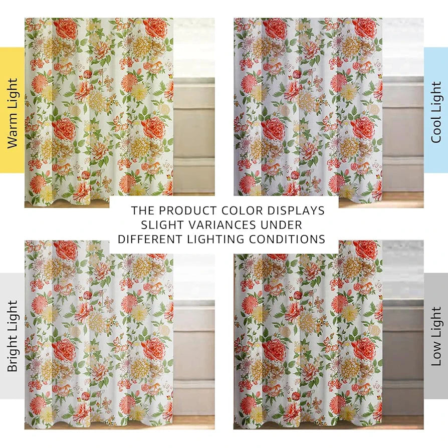 Cloth Fusion Blackout Printed Premium Door Curtains 7 Feet Long Set of 2 Lush Blooms