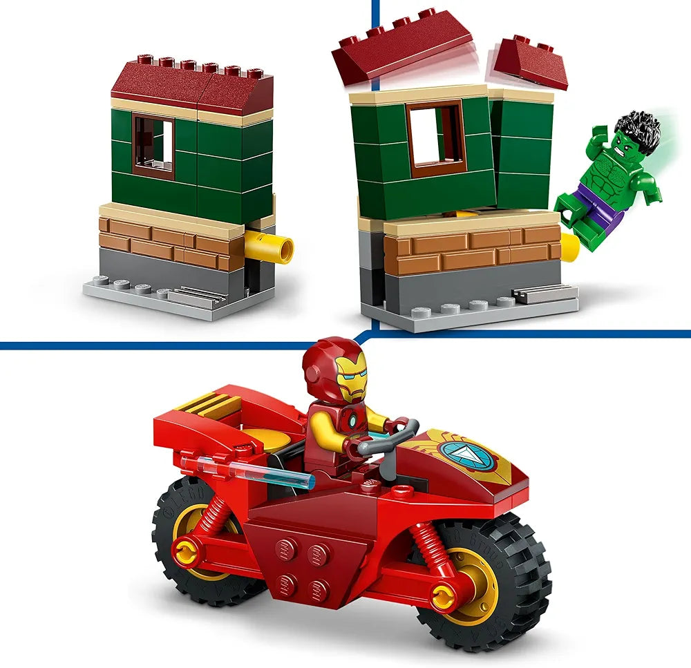 Lego Marvel Iron Man with Bike and The Hulk Playset 76287 Building Blocks Toys for 4+ Gift for Boys and Girls