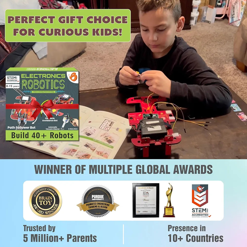 Butterfly EduFields Jumbo 40In1 Stem Robotics Kit Robot Toys for Kids Ages 8 9 10 11 12 Years Old Boys Girls 100+ Parts
