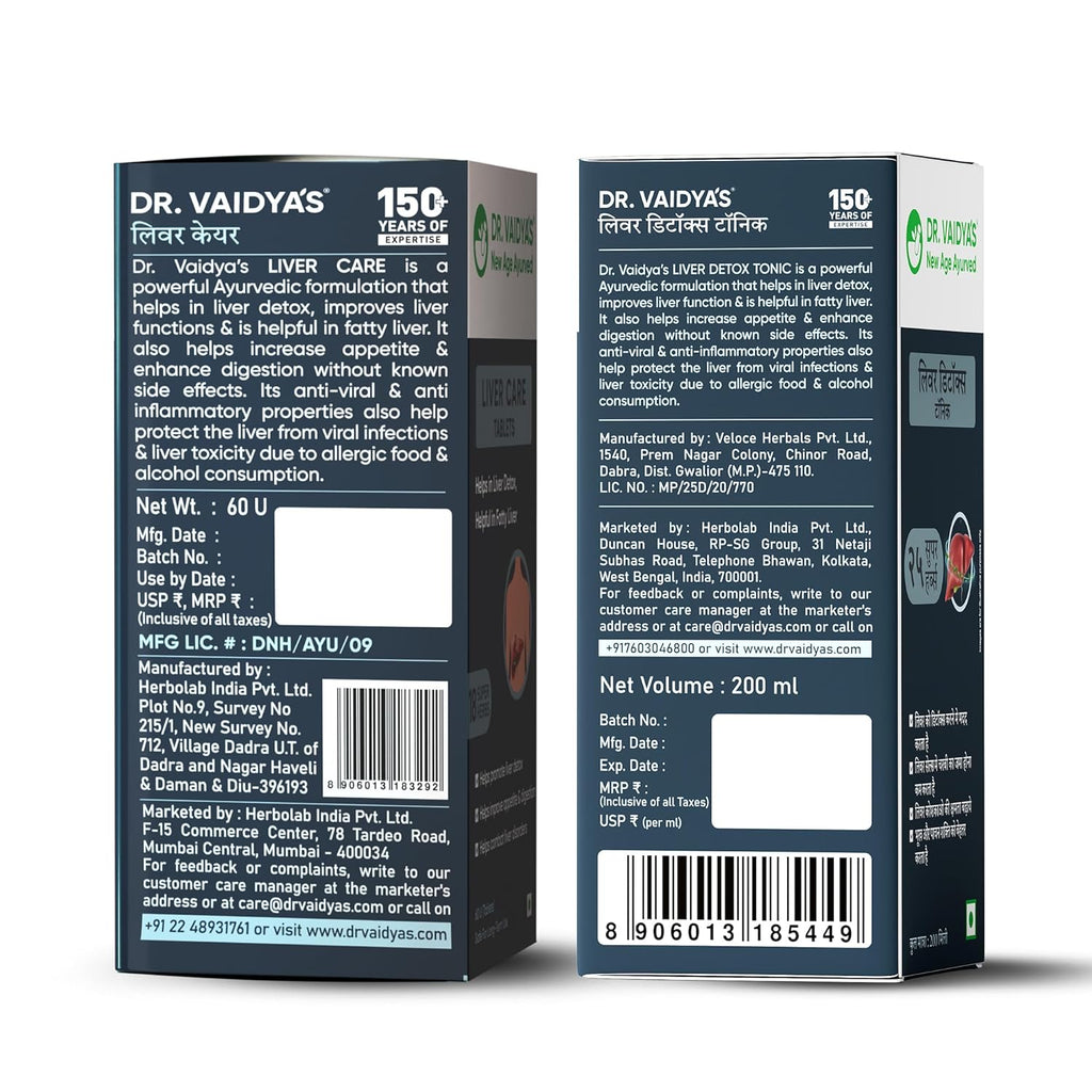 Dr. Vaidyaâ€™s Ayurvedic Liver Care Combo | Manages Fatty Liver, Enhances Detox & Supports Liver Regeneration | With Kutki, Giloy & Bhumyamalaki