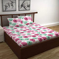 Divine Casa 144 TC Super Soft 100% Cotton Bedsheet for Double Bed  144 Thread Count Floral Colour Rose Pink
