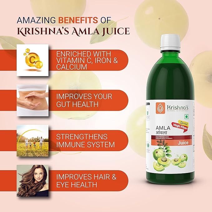 Krishna's Herbal & Ayurveda Special High Fibre Amla Juice - 1000 ml