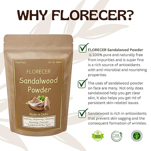 Florecer Sandalwood Powder For Face Pack - 100 gms