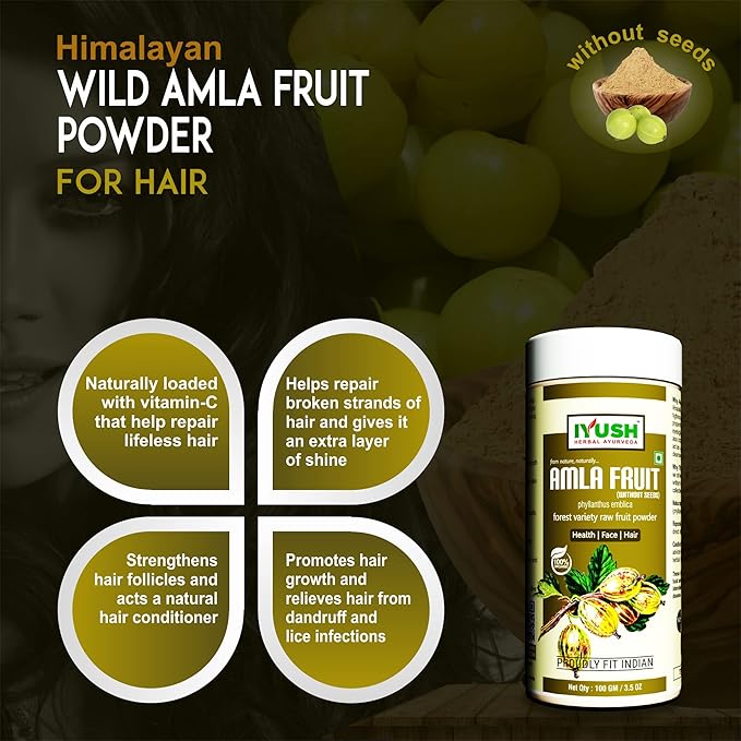 Iyush Herbal Ayurveda Wild Organic Amla Powder - 100 gms