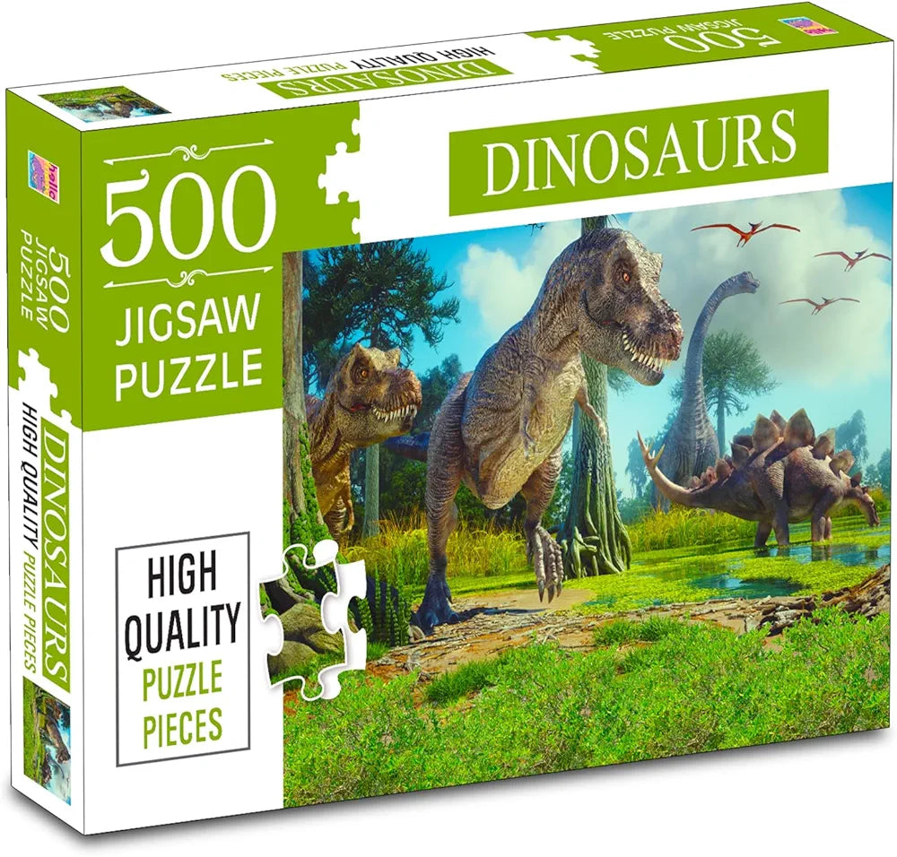 Hello Friend Dinosaur Jigsaw Puzzles 500-Piece for Kids and Childrens – Wild Animal, Gifts, Fun and Creative Game - Ages 6+