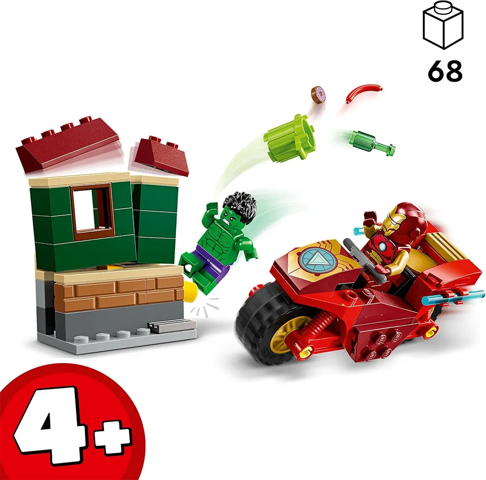 Lego Marvel Iron Man with Bike and The Hulk Playset 76287 Building Blocks Toys for 4+ Gift for Boys and Girls