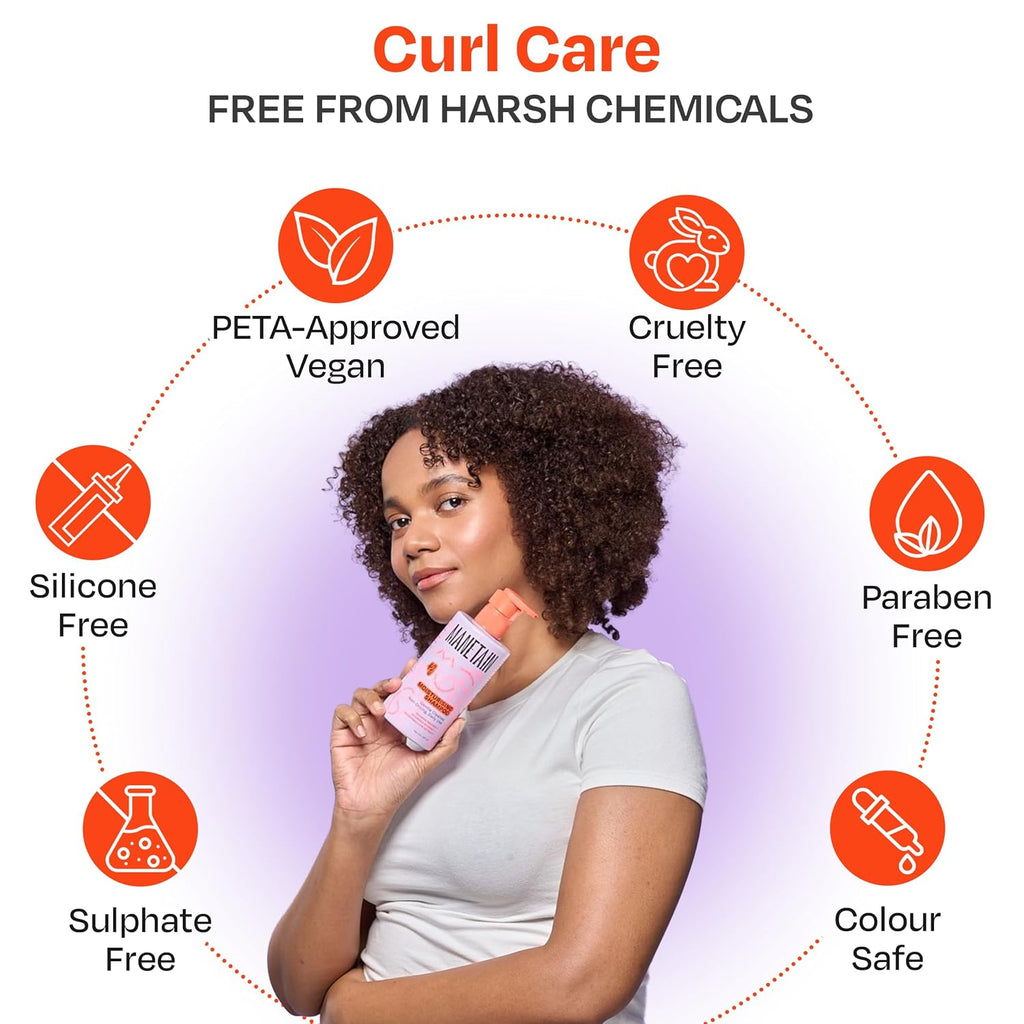 MANETAIN Moisturising Shampoo 237ml for Curly, Dry & Frizzy Hair | Sulphate & Paraben Free | Hydrates & Strengthens with Baobab Protein, Seaweed & Marshmallow Extract | CG-Friendly, Gentle Cleanser for Soft, Defined Curls