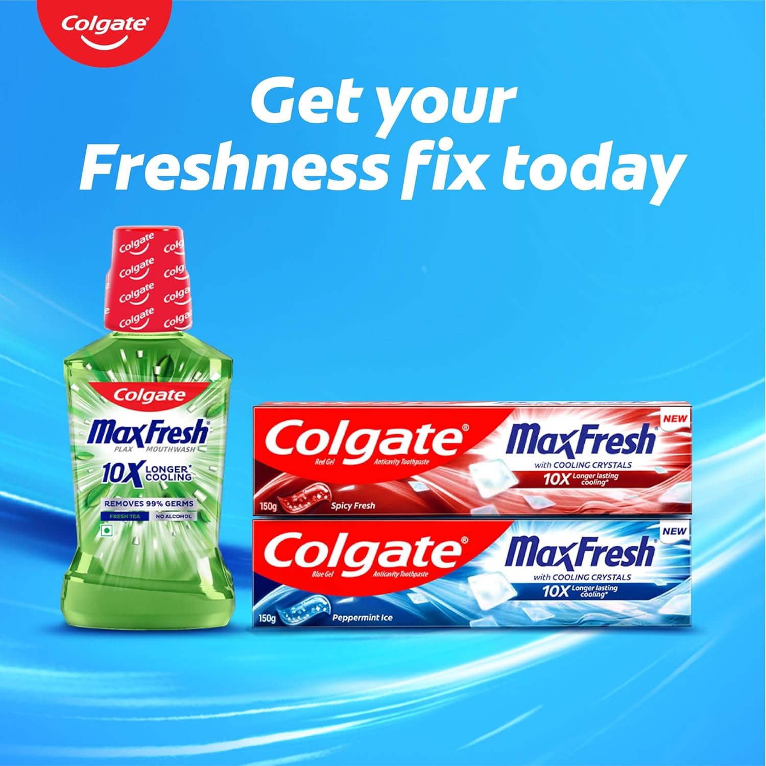 Colgate Plax Fresh Tea Mouthwash, 0% Alcohol - 500 Ml