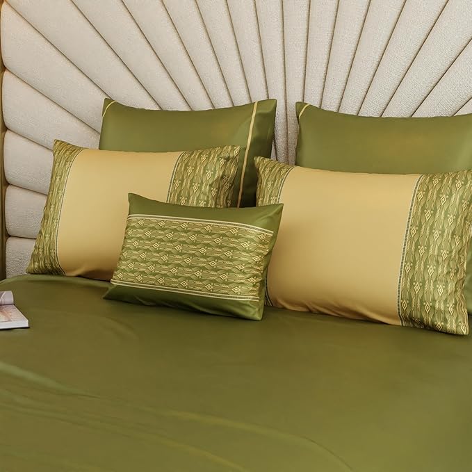 Stoa Paris Crown of Versailles 6 Piece Bedsheet Set Colour Olive