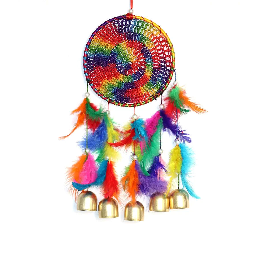Handmade Dream Catchers with Metal Bell Multicolour
