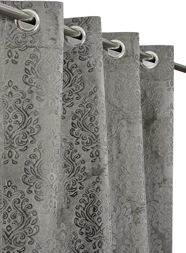 Purav Light Velvet Curtains 7 Feet Long Thermal Insulated Curtains for Door 2 PC