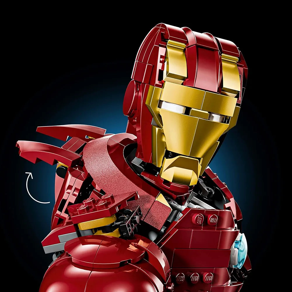 Lego Marvel Iron Man MK4 Bust Buildable Model for Adults with Minifigure 76327 Building Blocks for 18+ Gift