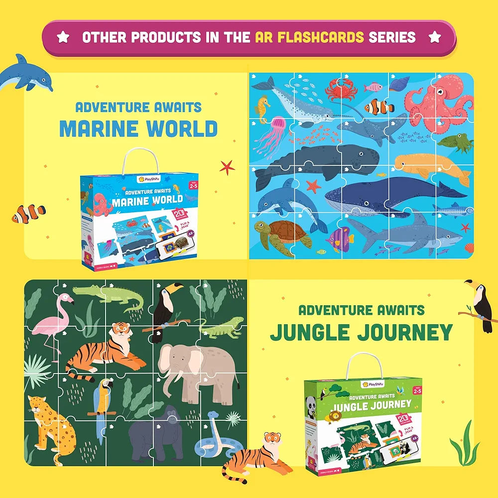 Playshifu 20 Space Flashcards with Space Quest for Kids Boost General Knowledge Builds Vocabulary with 4D Educational AR-Powered STEM Fun Learning Interactive Game