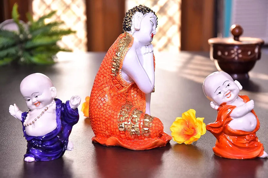 Mariner's Creation Polyresin Buddha Idol 11.4 Cm X 11.4cm X 17.4 Cm White