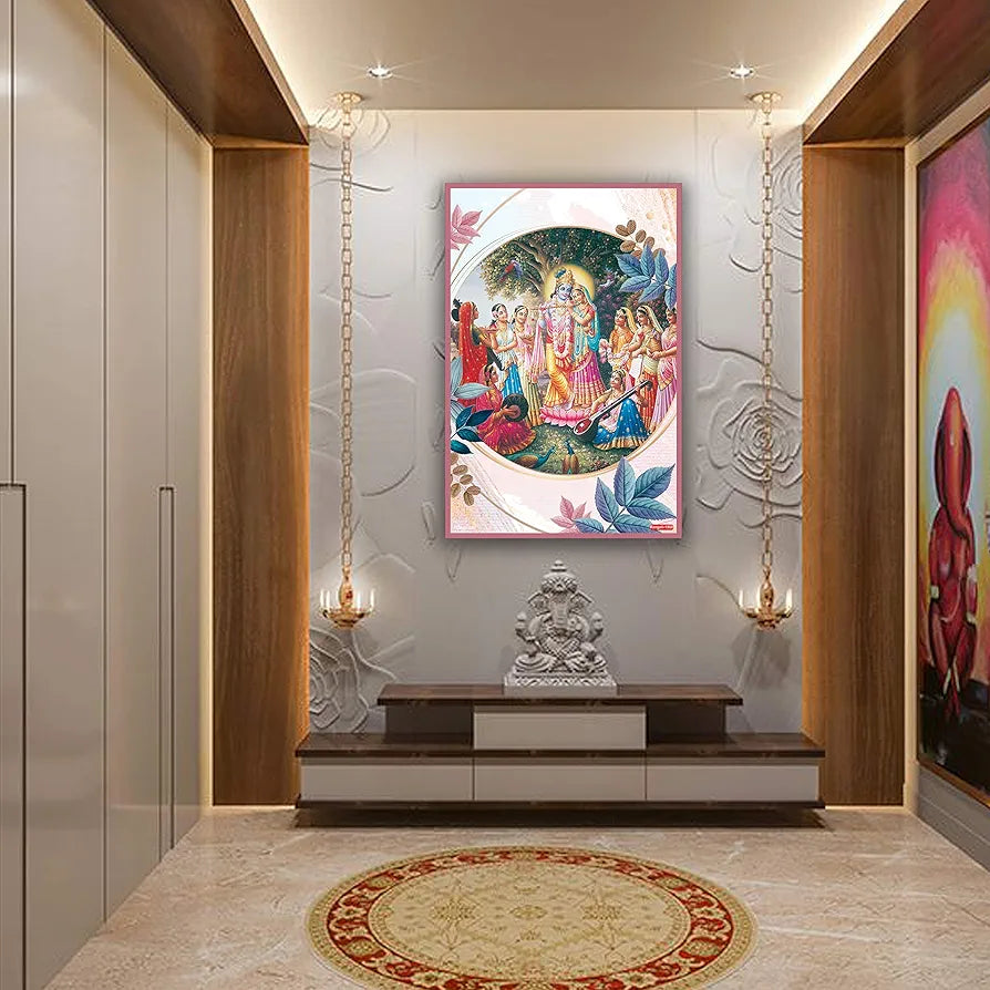 Rangoli MDF Wall Stick Decorative Panel 12x18 Wall Art P-1 Design-20