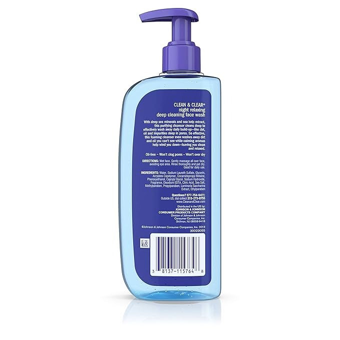 Clean&Clear Night Relaxing Deep Cleaning Face Wash - 240 ml