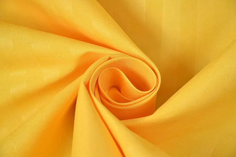 Homefab India 160 TC Stripe Glace Cotton Double BedSheet with 2 Pillow Covers Yellow