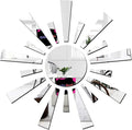 Bikri Kendra Sun Silver Model-8 Mirror Stickers for Wall, Acrylic Mirror Wall Decor Sticker