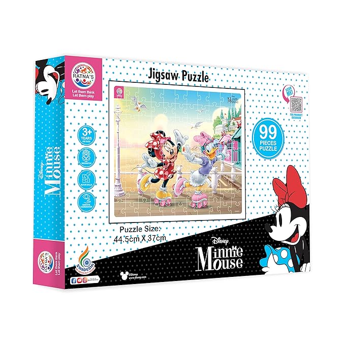 Ratna's 99 Pieces Disney & Marvel Series Jigsaw Puzzle for Kids | Puzzle | Minnie Mouse