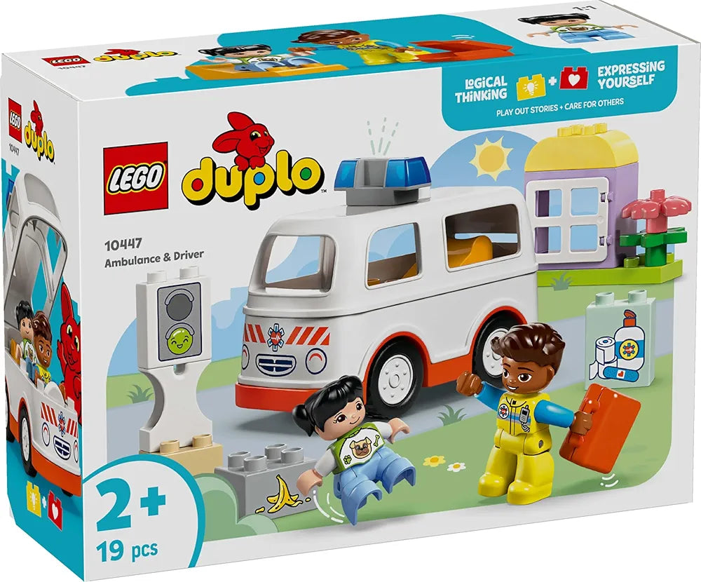 Lego Duplo Ambulance & Driver Educational Toy for Imaginative Toddler Pretend Play 10447