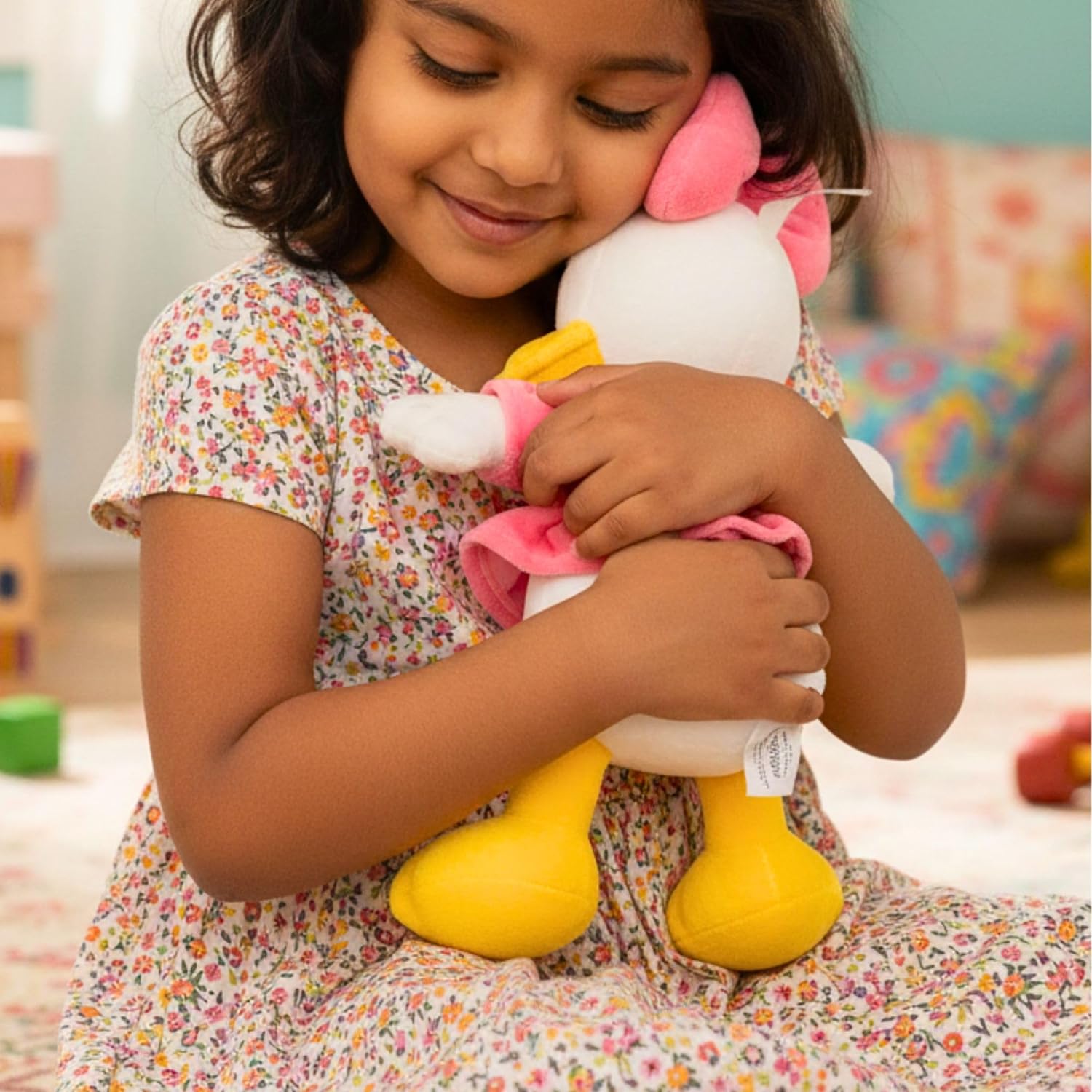 Tickles Daisy Soft Stuffed Plush Animal Toy for Kids Color Pink & Yellow 32 cm