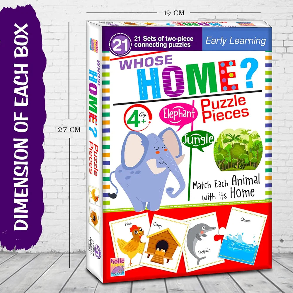 Hello Friend Whose Home Jigsaw Puzzle Connecting 2-Piece  for Kids, Childrens and Toddlers Early Learning Educational