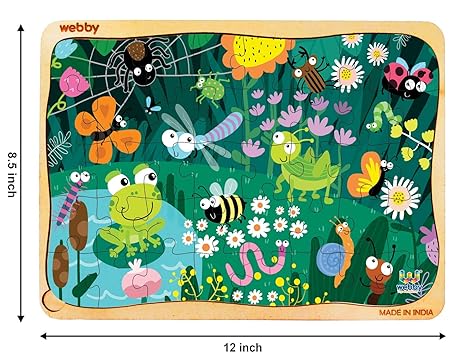 Webby Amazing Bugs Wooden Jigsaw Puzzle 40Pcs