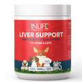 INLIFE Liver Detox Supplement for Dogs Cats and Pets | Liver Support Powder with Whey Protein, MCT, L-Carnitine, L-Taurine & BCAAs, 300g (Vanilla)
