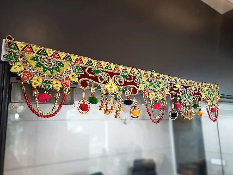 Toran for Main Door Traditional Bandarwal Handmade Hanging Latest Velvet Hand Embroidered