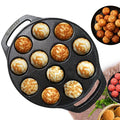 Solara Pre Seasoned Cast Iron Paniyaram Pan 12 Cavities 20 Cm Appam Patra, Paniyarakkal Pan | Cast Iron Cookware