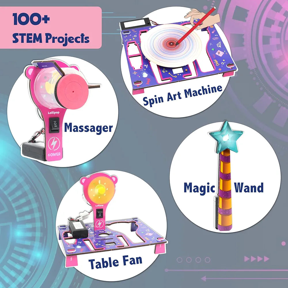 Butterfly EduFields 100+ STEM Engineering Project Kit for Girls Ages 8 10 12 15 Years Ultimate DIY Science Experiments for Kids