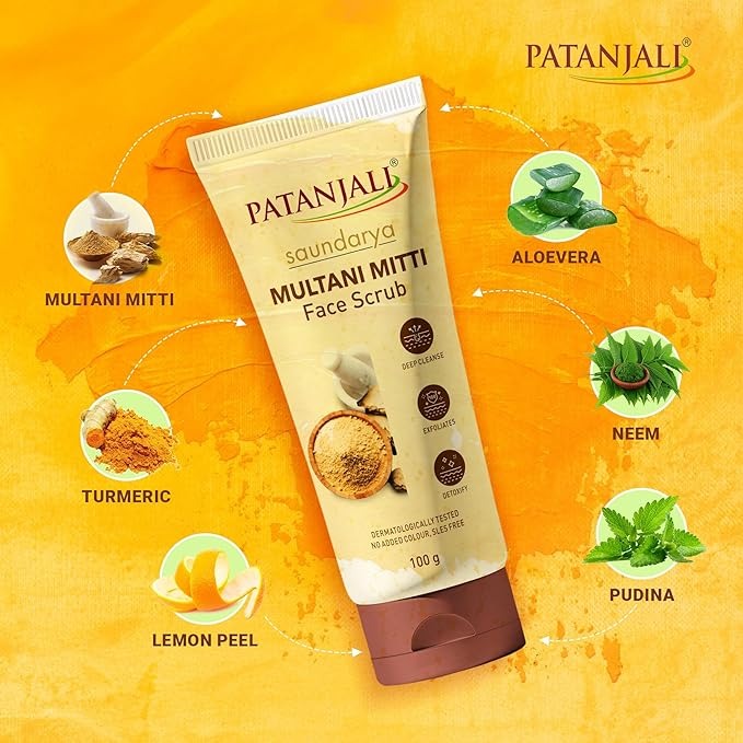 Patanjali Saundarya Multani Mitti Face Scrub - 100 gms