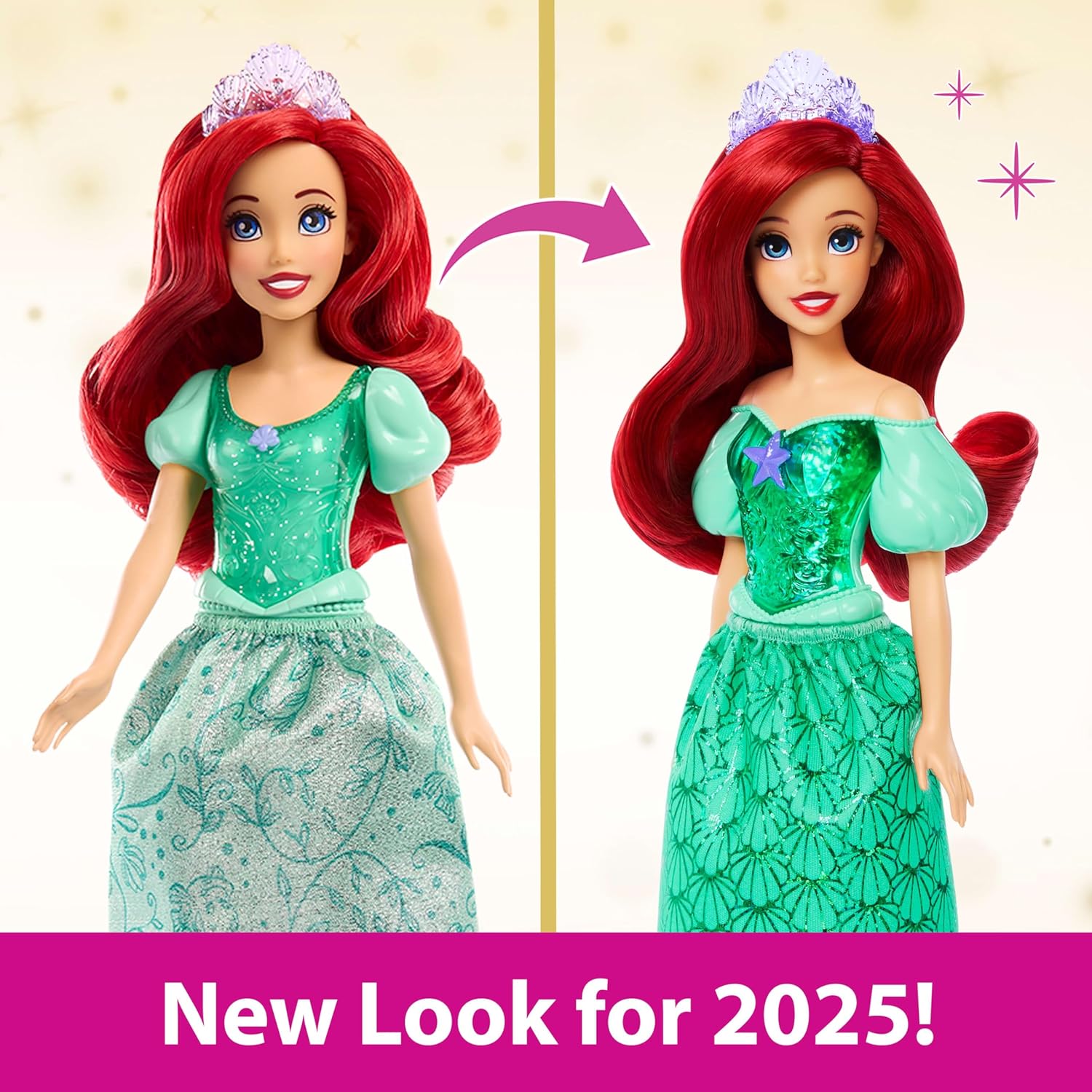 Mattel Disney Princess Dolls Posable Fashion Doll with Sparkling Clothing and Accessories