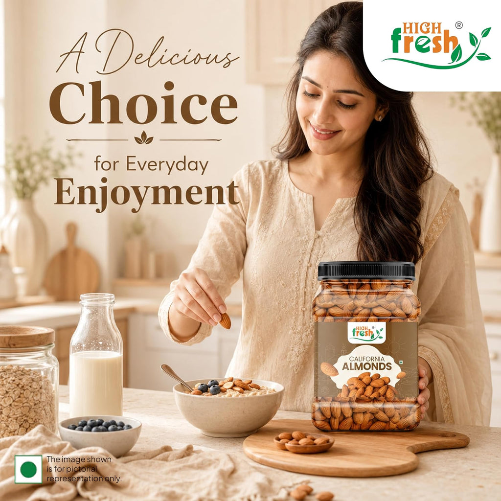 HighFresh California Jumbo Almonds |Natural Badam Giri | Rich In Protein & Dietary Fiber | Crunchy Texture & Delicious Nutty Flavour | No Added Preservatives Or Artificial Flavors