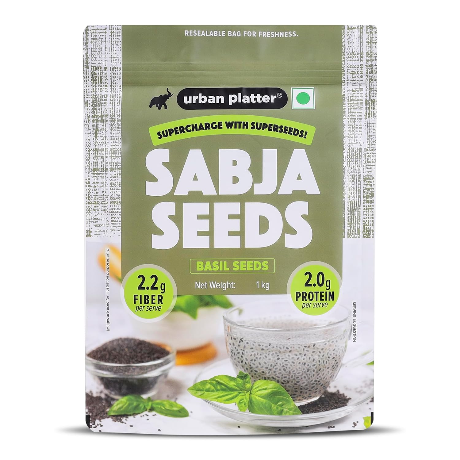 Urban Platter Sabja Seeds, (Basil Seeds for Weight Management, Digestion & Hydration, Rich in Fiber & Omega-3, Falooda, Detox Drinks & Smoothies)
