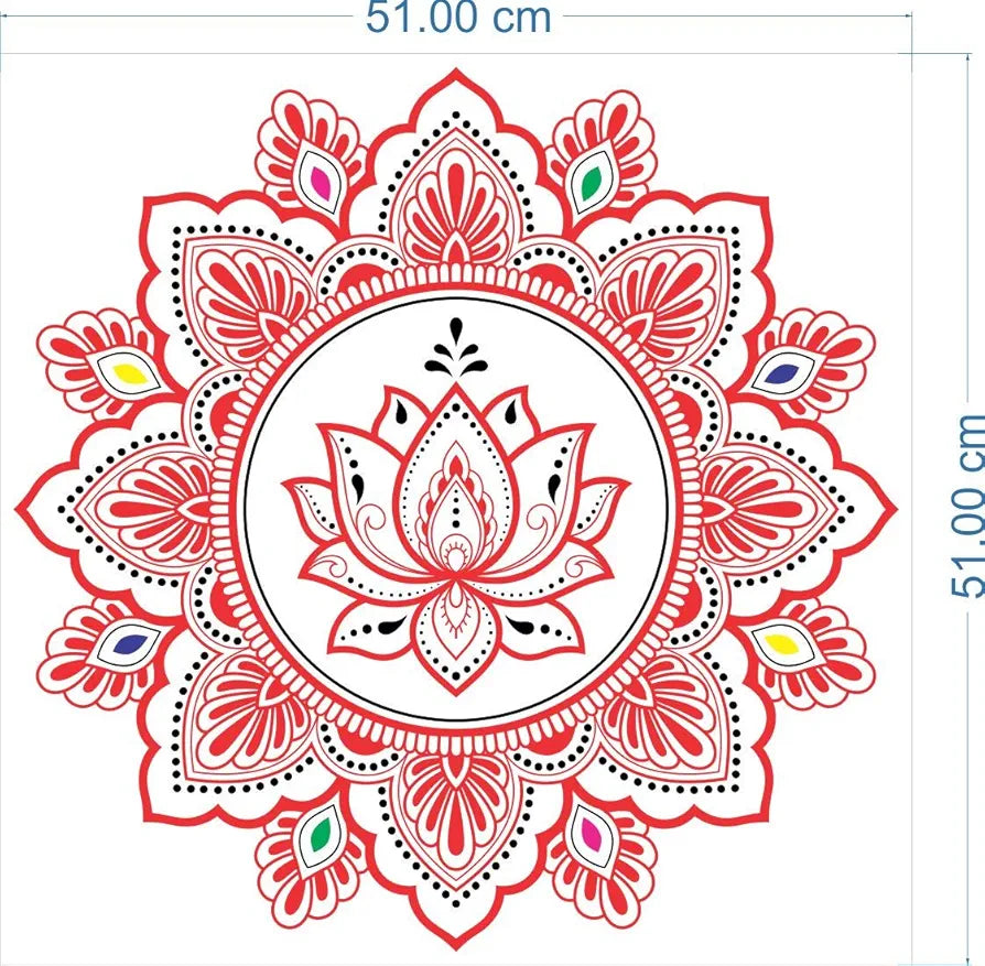 Rangoli White Glossy Vinyl Wall Sticker Premium Self-Adhesive Waterproof Parent-4 Design-5