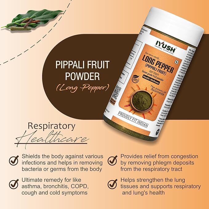 Iyush Herbal Ayurveda Long Pepper Pippali Powder - 100 gms