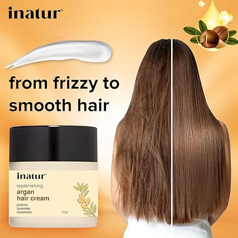 Inatur Argan Oil Hair Cream for Frizzy Hair - 100 gms