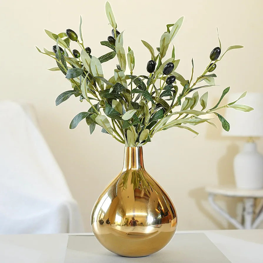 Behoma Metal Golden Flower Vase Gold Tall Vase Flowers not Included
