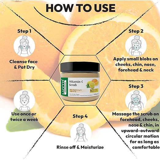 Luvyh Vitamin C Skin Lightening Face Scrub - 100 gms