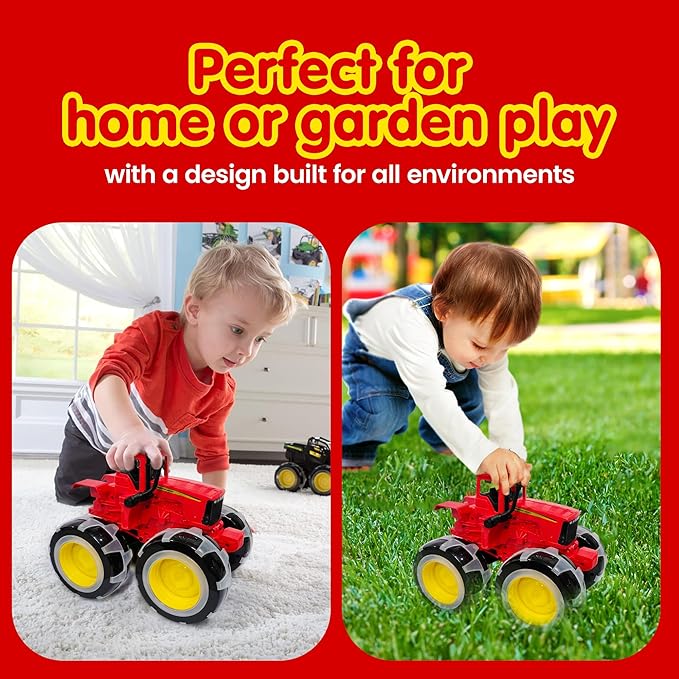 Kidology Monster Toy Tractor for Kids Friction Powered Red